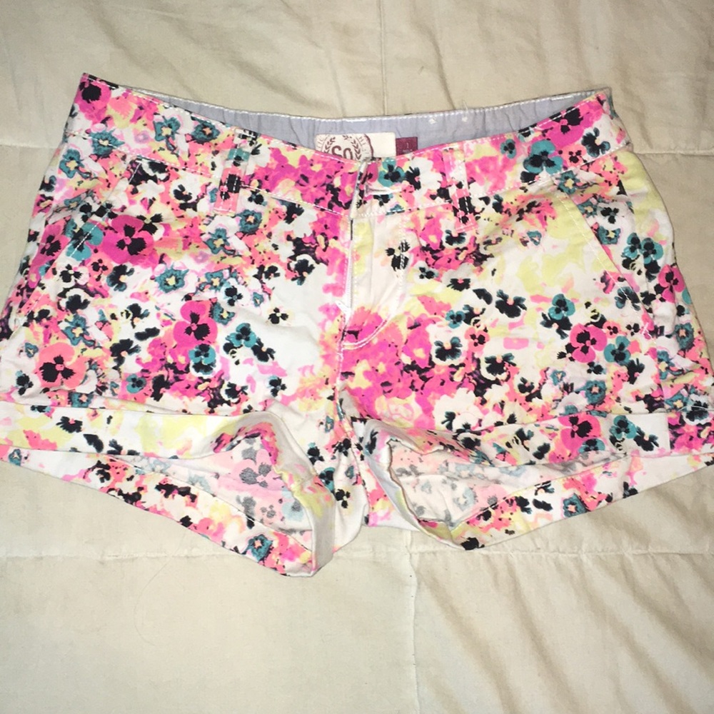 Colorful neon summer low rise shorts